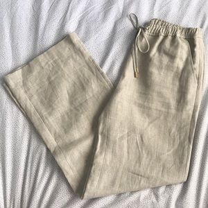 Michael Kors linen drawstring wide pants